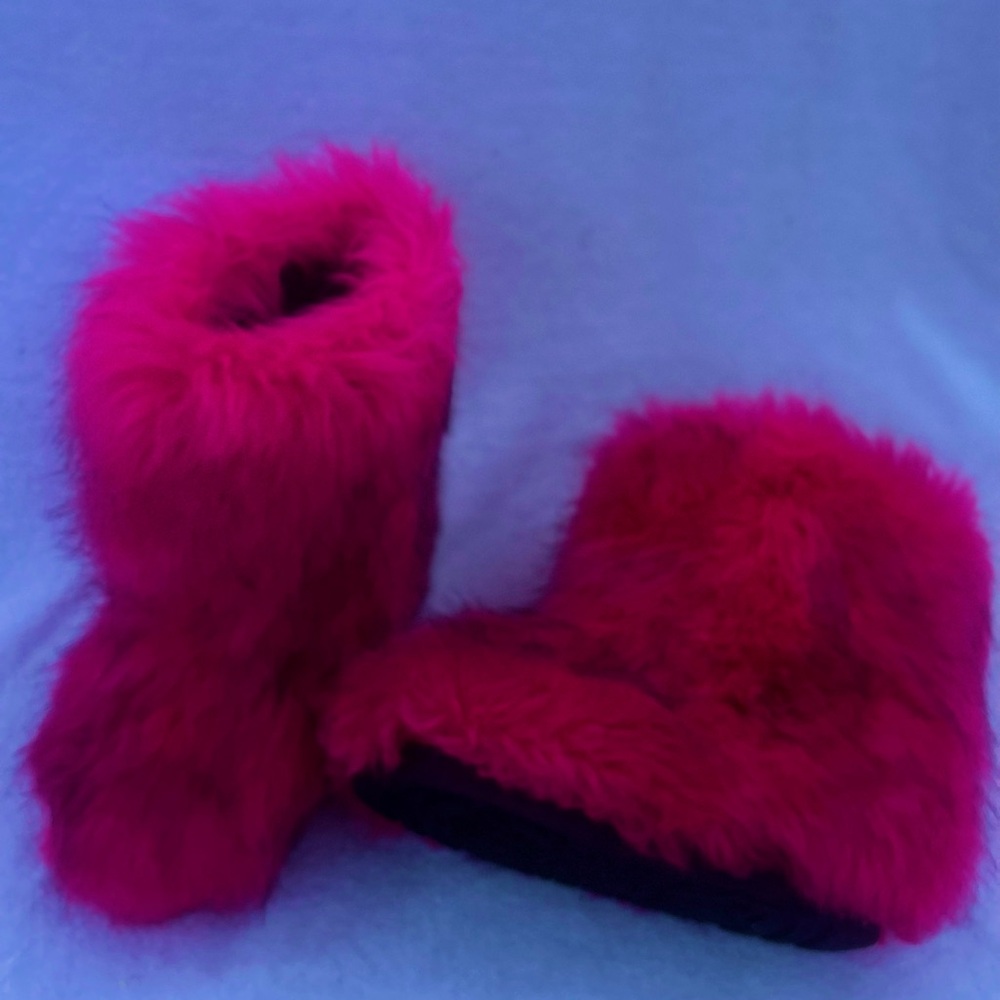 Fuzzy Pink Boots